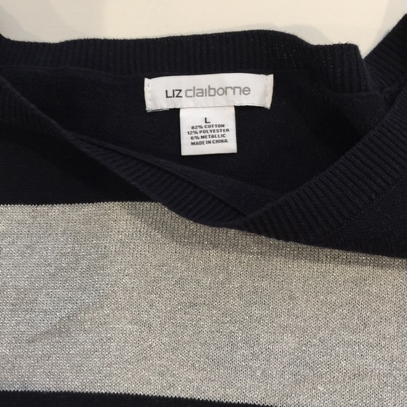 LIZ CLAIBORNE Sparkles and Stripes Sweater - Picture 4 of 4